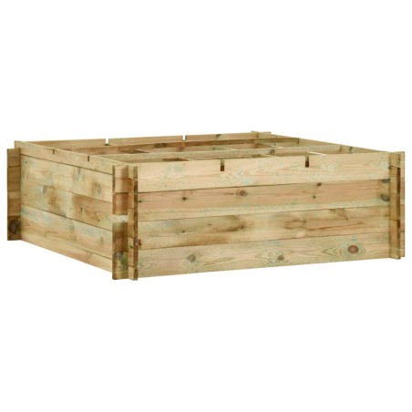 vidaXL Jardinera de verduras madera pino impregnada 120x120x40 cm