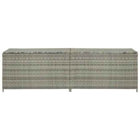 vidaXL Caja de almacenaje de jardín ratán sintético gris 200x50x60 cm