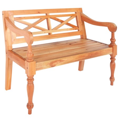 vidaXL Banco Batavia de madera maciza de caoba marrón 98 cm 