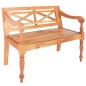 vidaXL Banco Batavia de madera maciza de caoba marrón 98 cm 