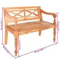 vidaXL Banco Batavia de madera maciza de caoba marrón 98 cm 