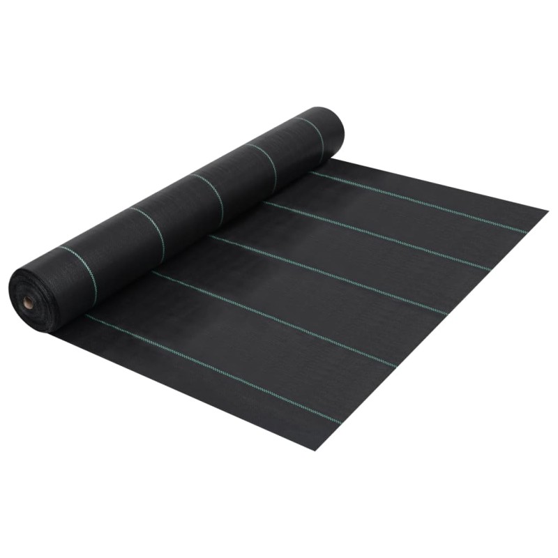 vidaXL Estera de control de malezas y raíces PP negro 2x50 m vidaXL Estera de control de malezas y raíces PP negro 2x50 m