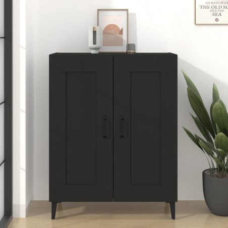 vidaXL Aparador de madera contrachapada negro 69,5x34x90 cm
