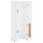vidaXL Aparador alto madera contrachapada blanco brillo 69,5x34x180 cm vidaXL Aparador alto madera contrachapada blanco brillo 69,5x34x180 cm