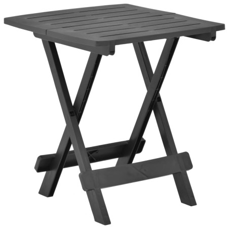 vidaXL Mesa plegable de jardín plástico gris antracita 45x43x50 cm 