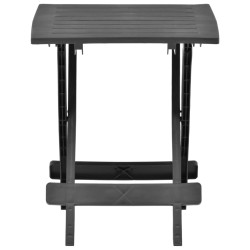 vidaXL Mesa plegable de jardín plástico gris antracita 45x43x50 cm 