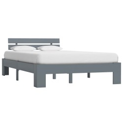 vidaXL Estructura de cama de madera maciza de pino gris 140x200 cm