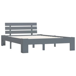 vidaXL Estructura de cama de madera maciza de pino gris 140x200 cm