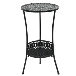 VidaXL Mesa bistró de metal negra 40x70 cm 