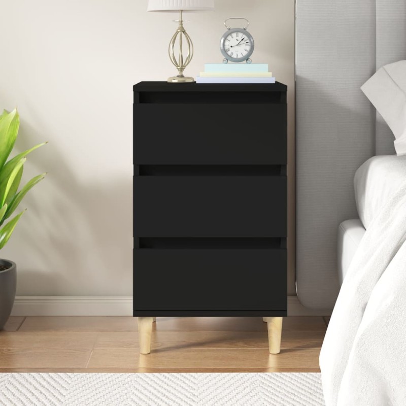 vidaXL Mesita de noche madera contrachapada negro 40x35x70 cm vidaXL Mesita de noche madera contrachapada negro 40x35x70 cm
