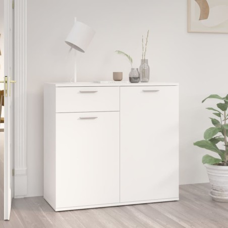 vidaXL Aparador de madera contrachapada blanco 80x36x75 cm