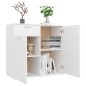 vidaXL Aparador de madera contrachapada blanco 80x36x75 cm vidaXL Aparador de madera contrachapada blanco 80x36x75 cm