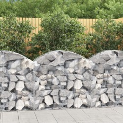 vidaXL Cesta de gaviones forma arco hierro galvanizado 100x50x80/100cm