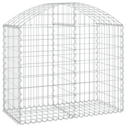 vidaXL Cesta de gaviones forma arco hierro galvanizado 100x50x80/100cm