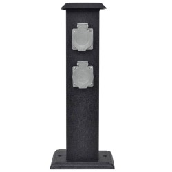 vidaXL Columna negra con enchufes para el jardín