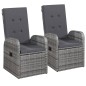 vidaXL Juego de comedor de jardín 7 piezas con cojines gris vidaXL Juego de comedor de jardín 7 piezas con cojines gris
