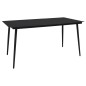 vidaXL Mesa de comedor de jardín acero y vidrio negra 150x80x74 cm vidaXL Mesa de comedor de jardín acero y vidrio negra 150x80x74 cm