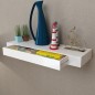vidaXL Estante flotante pared con 1 cajón MDF blanco para libros/DVD vidaXL Estante flotante pared con 1 cajón MDF blanco para libros/DVD
