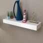 vidaXL Estante flotante pared con 1 cajón MDF blanco para libros/DVD vidaXL Estante flotante pared con 1 cajón MDF blanco para libros/DVD