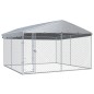 vidaXL Perrera de exterior con techo 382x382x225 cm
