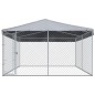 vidaXL Perrera de exterior con techo 382x382x225 cm