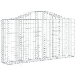 vidaXL Cesta gaviones forma arco hierro galvanizado 200x30x100/120 cm