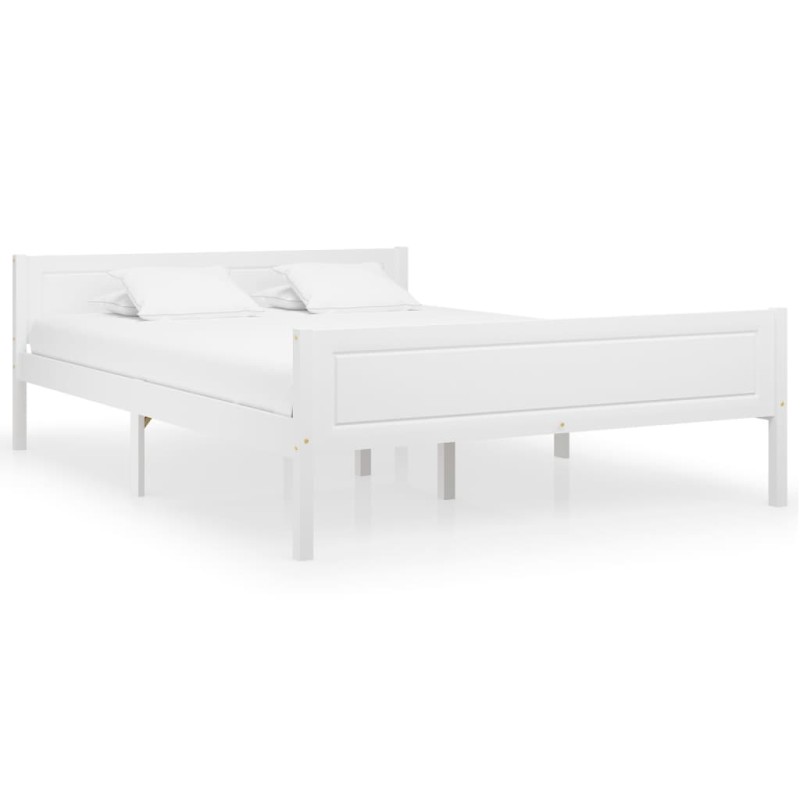 vidaXL Estructura de cama de madera maciza de pino blanca 160x200 cm vidaXL Estructura de cama de madera maciza de pino blanca 160x200 cm