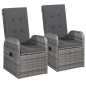 vidaXL Juego de comedor de jardín 7 piezas con cojines gris vidaXL Juego de comedor de jardín 7 piezas con cojines gris