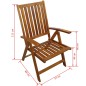 vidaXL Set de comedor de jardín 7 piezas madera maciza de acacia