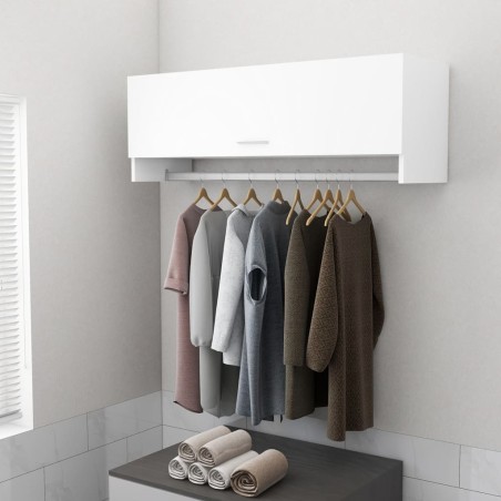 vidaXL Armario de madera contrachapada blanco 100x32,5x35 cm
