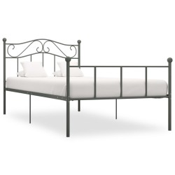 vidaXL Estructura de cama de metal gris 90x200 cm