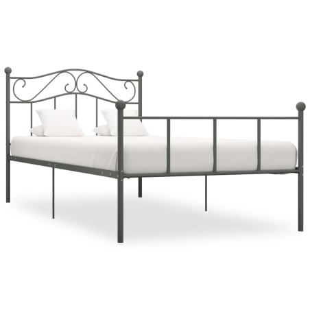 vidaXL Estructura de cama de metal gris 90x200 cm