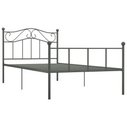 vidaXL Estructura de cama de metal gris 90x200 cm