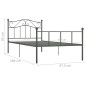 vidaXL Estructura de cama de metal gris 90x200 cm