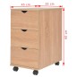 vidaXL Cajonera de madera 33x45x60 cm color roble vidaXL Cajonera de madera 33x45x60 cm color roble