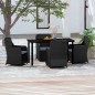 vidaXL Juego de comedor de jardín 5 piezas con cojines negro vidaXL Juego de comedor de jardín 5 piezas con cojines negro