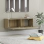 vidaXL Mueble para TV madera contrachapada color roble 100x30x30 cm
