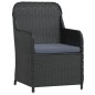 vidaXL Juego de comedor de jardín 5 piezas con cojines negro vidaXL Juego de comedor de jardín 5 piezas con cojines negro