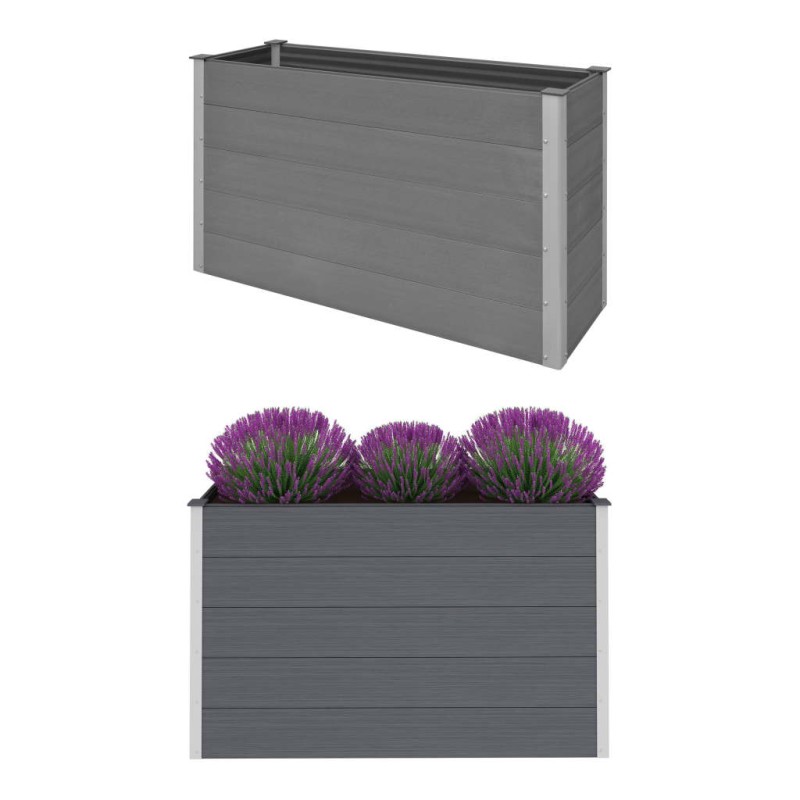 vidaXL Arriate de WPC gris 150x50x91 cm