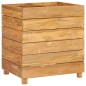vidaXL Jardinera madera maciza de teca y acero 50x40x55 cm vidaXL Jardinera madera maciza de teca y acero 50x40x55 cm