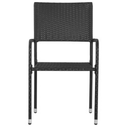 vidaXL Sillas de jardín 6 unidades ratán sintético negro 