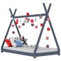 vidaXL Estructura de cama infantil madera maciza pino gris 70x140 cm vidaXL Estructura de cama infantil madera maciza pino gris 70x140 cm