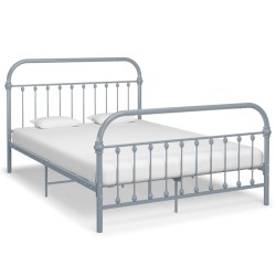 vidaXL Estructura de cama de metal gris 140x200 cm