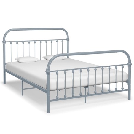 vidaXL Estructura de cama de metal gris 140x200 cm