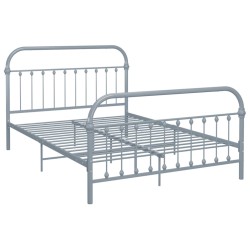vidaXL Estructura de cama de metal gris 140x200 cm