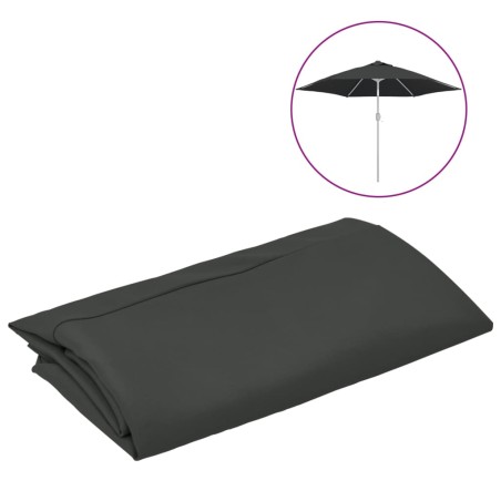 vidaXL Tela de repuesto para sombrilla gris antracita 300 cm