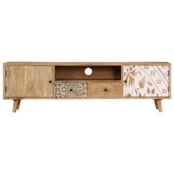 vidaXL Mueble de TV de madera maciza de mango 140x30x40 cm