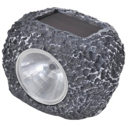 vidaXL Foco LED solar de exterior con forma de piedra 12 uds