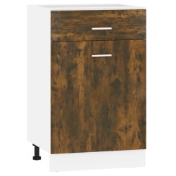 vidaXL Armario bajo de cocina madera ingeniería roble ahumado