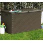 vidaXL Caja de almacenamiento de jardín marrón ratán PP 120x56x63 cm vidaXL Caja de almacenamiento de jardín marrón ratán PP 120x56x63 cm
